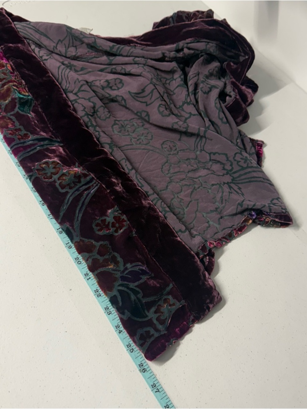 French Laundry Floral Burnout Velvet Long Sleeve Open Front Kimono 2X silk blend - Picture 2 of 10